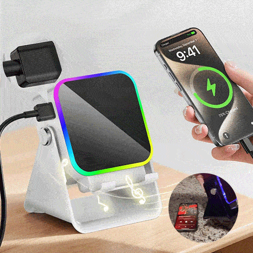 ⚡5-in-1 Wireless Speaker Phone Stand with Power Bank☀️-8JX3