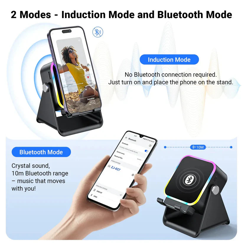 ⚡5-in-1 Wireless Speaker Phone Stand with Power Bank☀️-8JX3