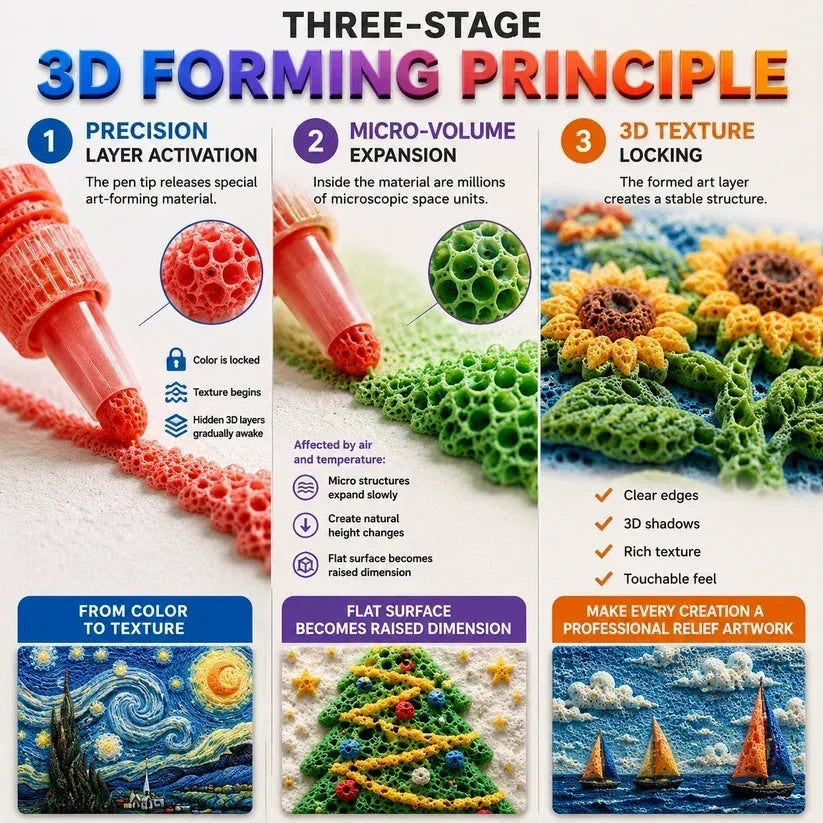 SEAGRIL®  3D Relief Art Pen – Turn Flat Drawings Into Touchable 3D Art