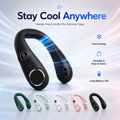 🔥 49% OFF 🍃Portable Neck Fan – Hands-Free Cooling for Hot Summer Days