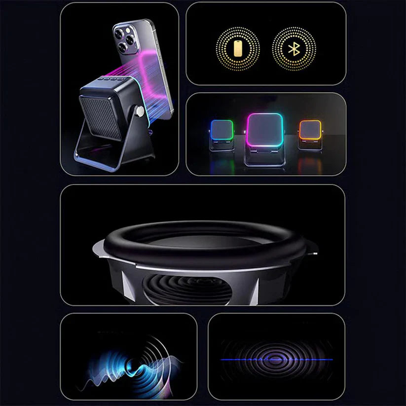 ⚡5-in-1 Wireless Speaker Phone Stand with Power Bank☀️-8JX3