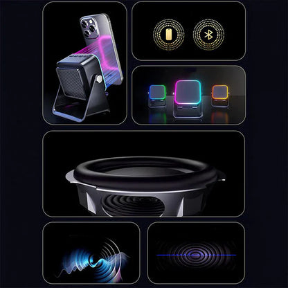 ⚡5-in-1 Wireless Speaker Phone Stand with Power Bank☀️-8JX3