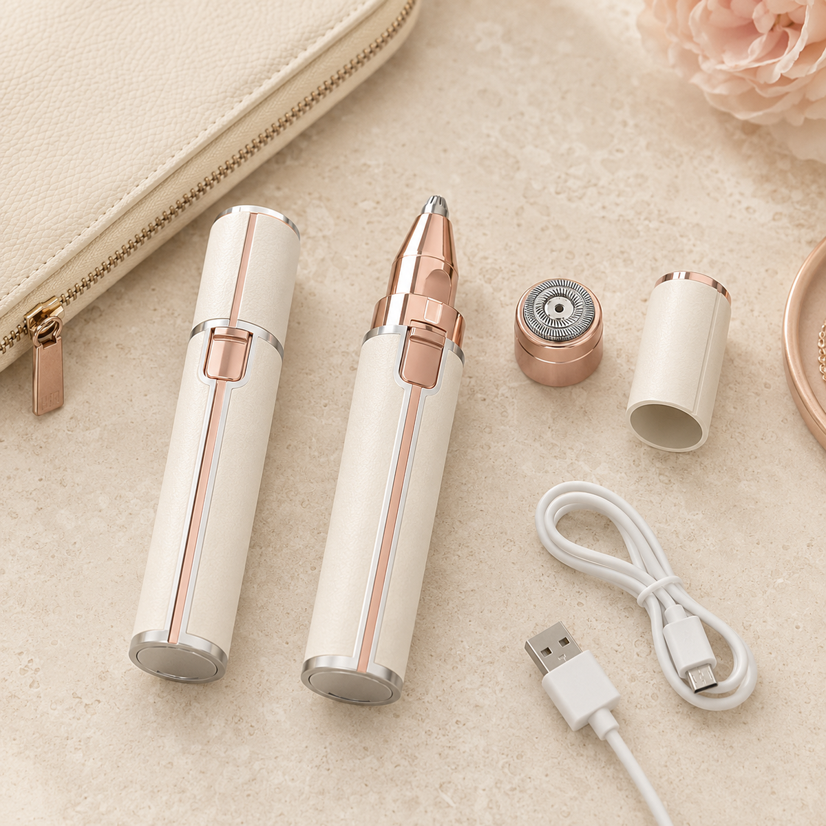 Bare Trimmer 2-in-1 Rechargeable Facial Hair Remover