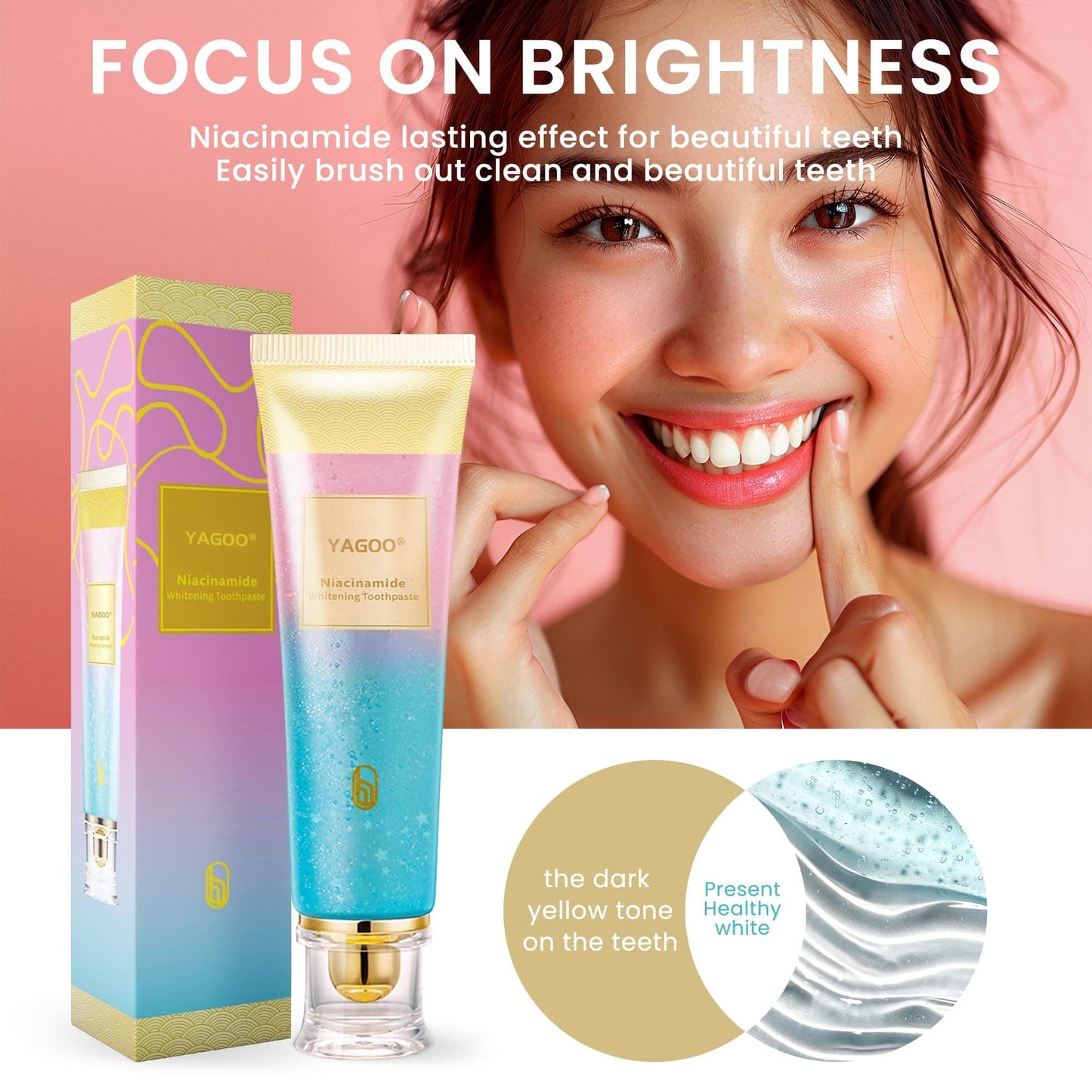 YAGOO® Triple Fluoride-Free Whitening Niacinamide Toothpaste